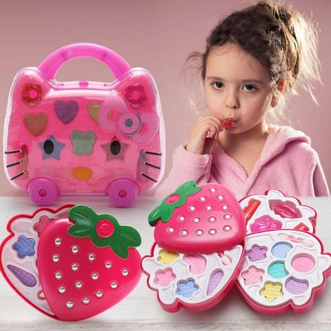 Kids Make Up Toy Set Pretend Play Princess Pink Makeup Beauty Safety  Non-toxic Kit Toys for Girls Dressing Cosmetic Girl - Price history &  Review